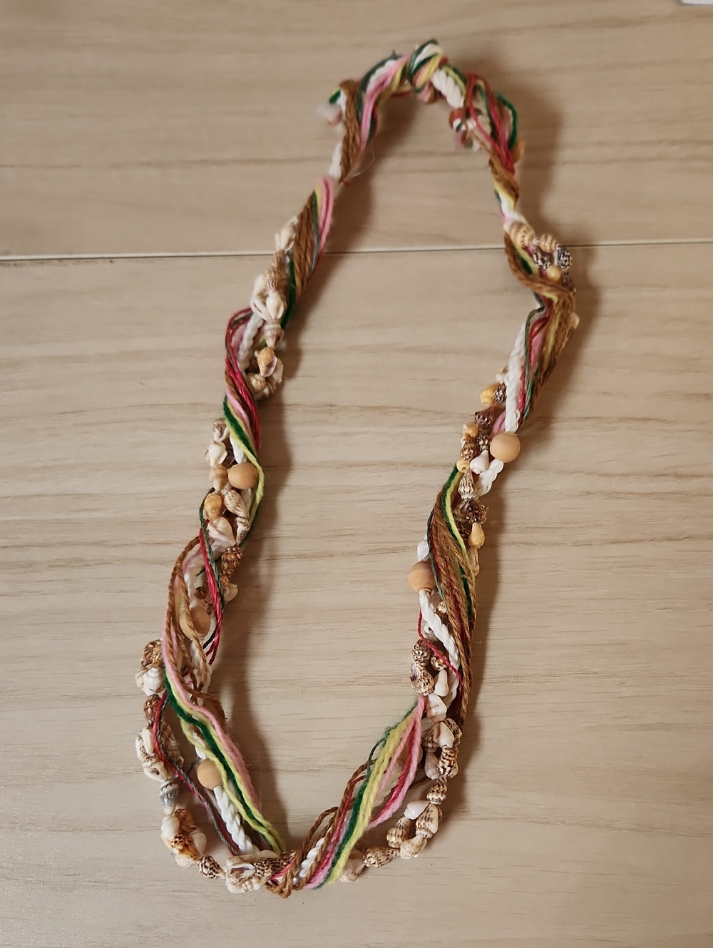Handmade Multicolor Twisted Beaded Decor Rope - Boho Home Decor